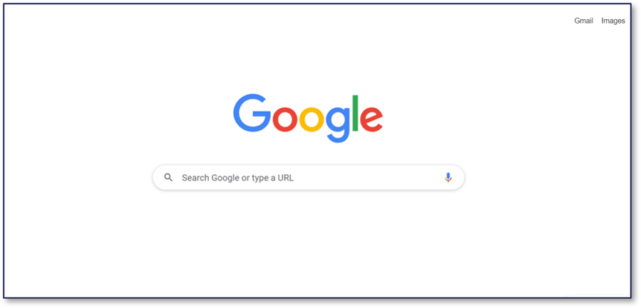 Interface épurée du moteur de recherche Google