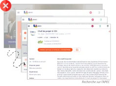 Exemple de parcours de recherche d'emploi moins optimisé.